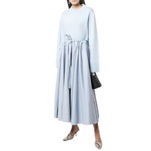 CO Blue Tie Waist Poplin Skirt